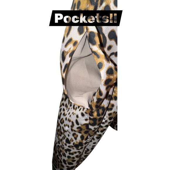 Banana Republic Womens Animal Print Dress Size 2 Leopard Pattern Short Sleeve - Picture 7 of 9